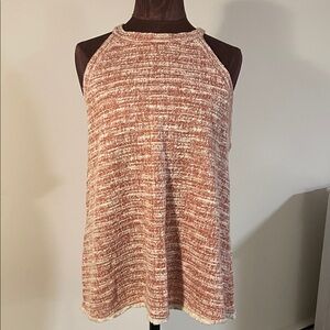 Women's Anthropology Racer Back Tweed Knit Top - Mauve